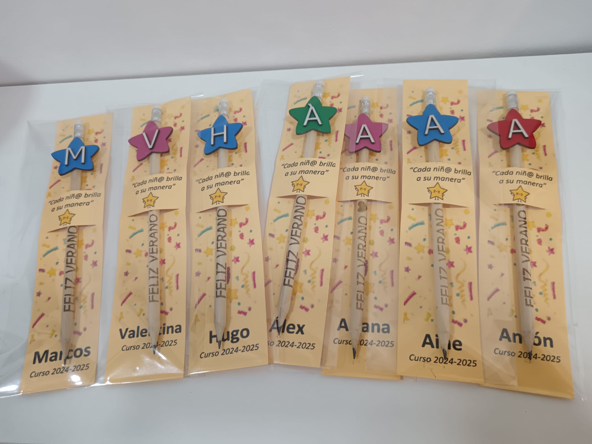 Lápices Estrella con inicial