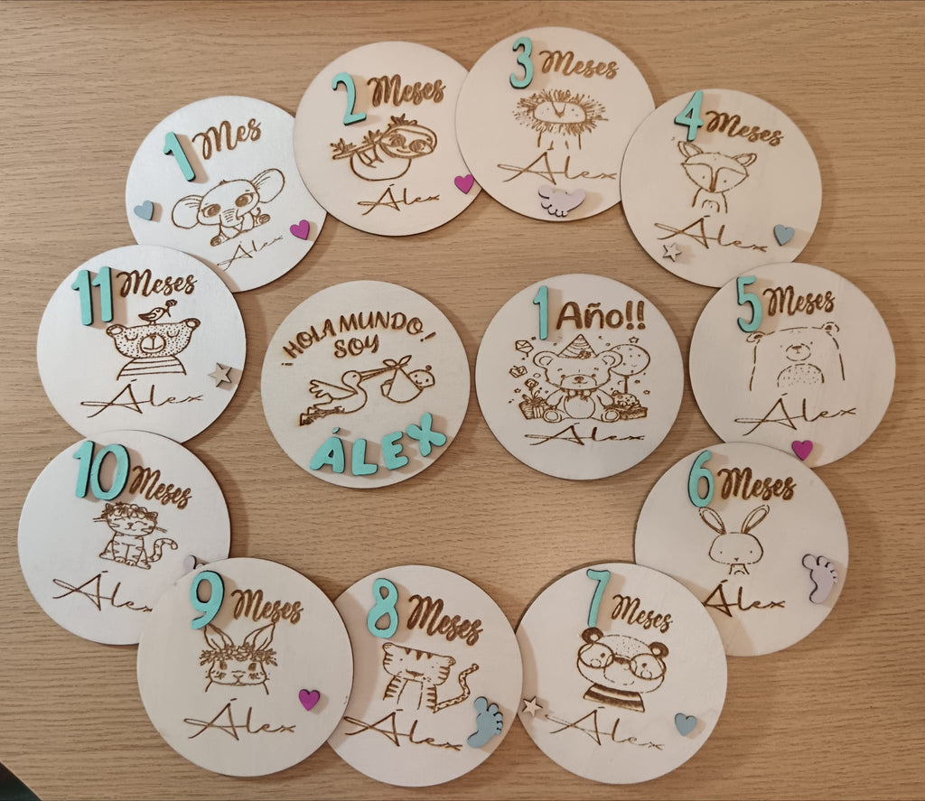 Placas cumplemeses bebé