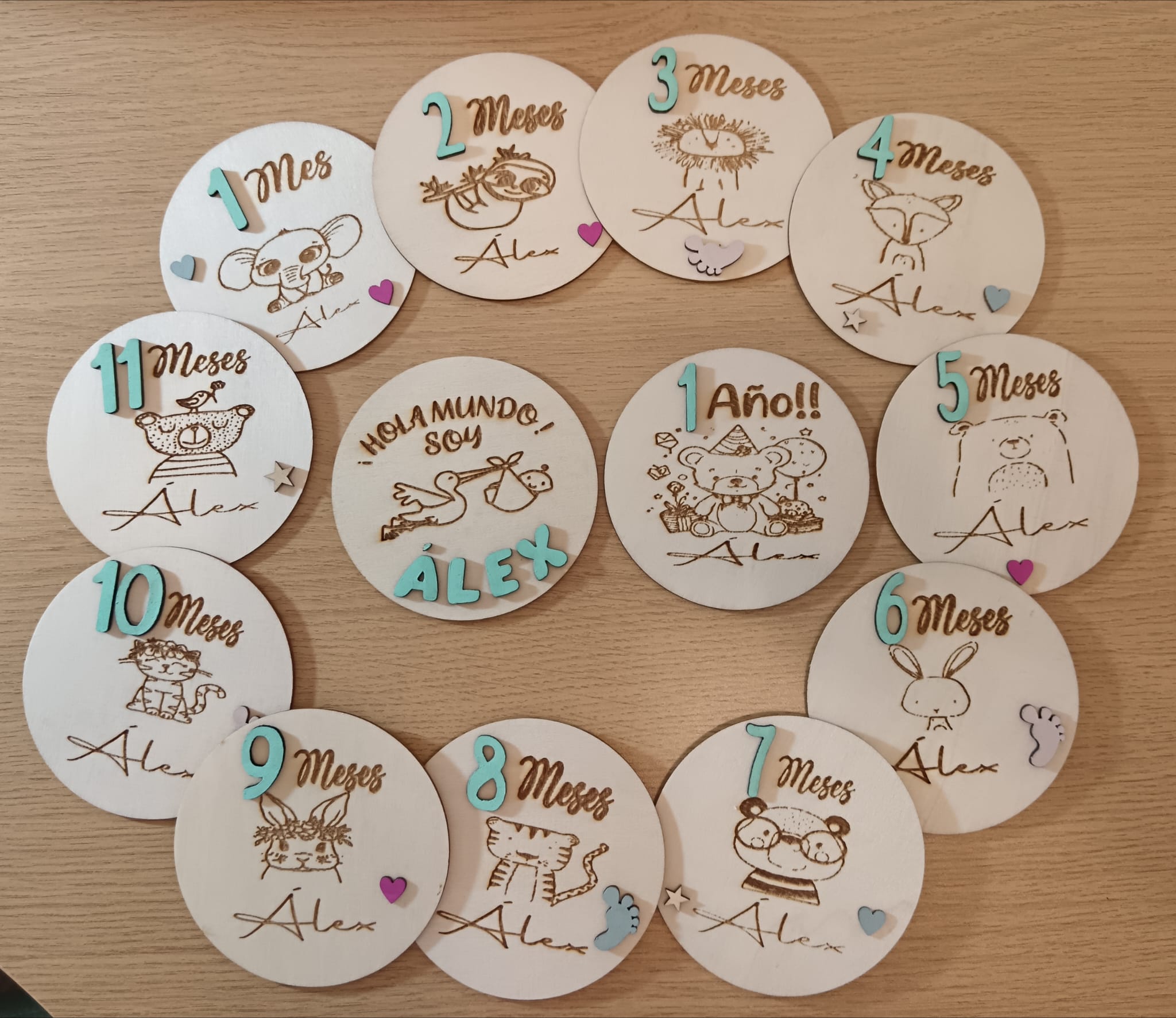Placas cumplemeses bebé