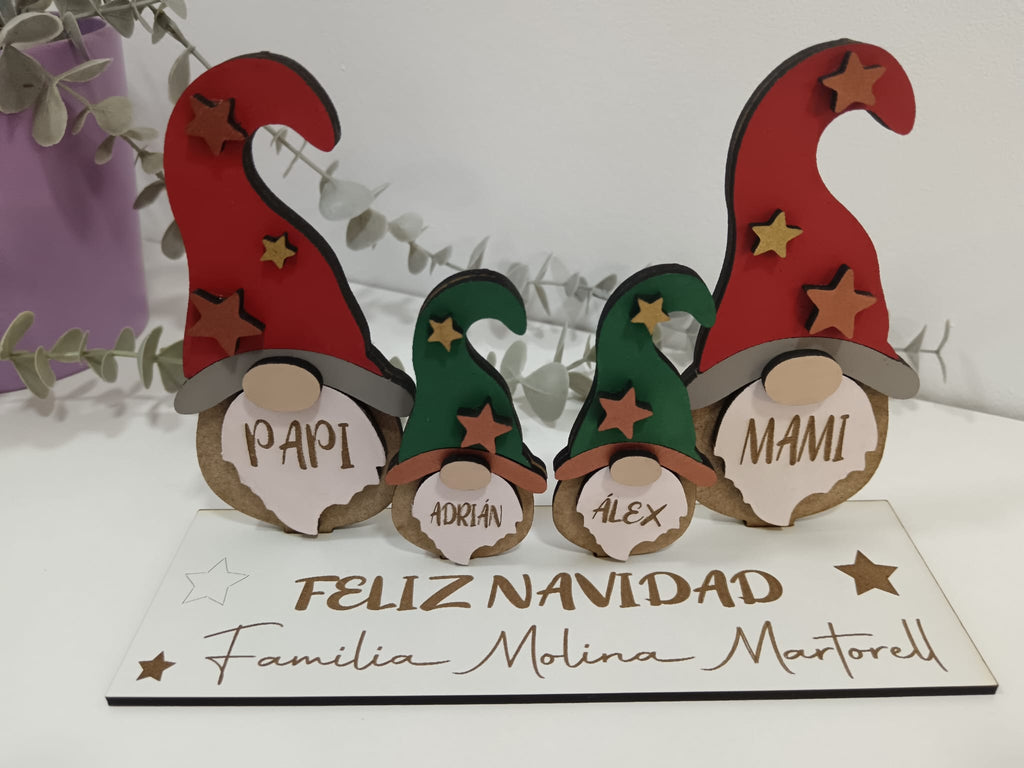 Familia Gnomos Navideños