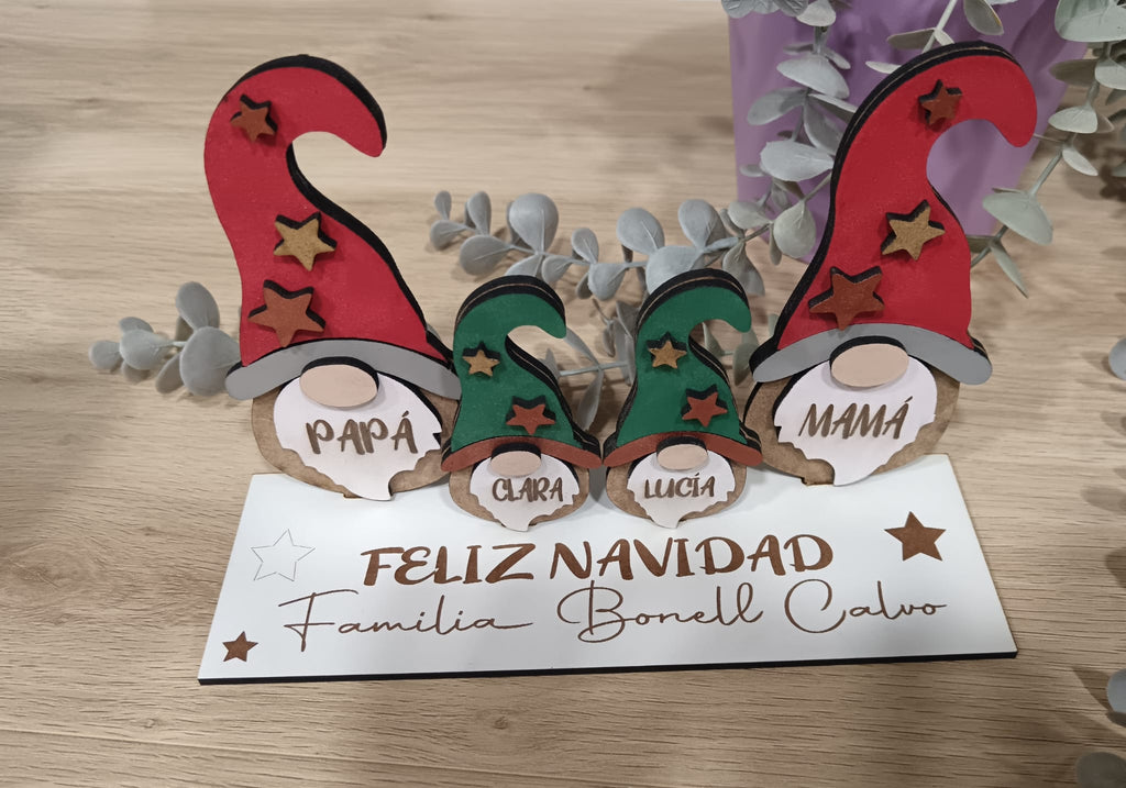 Familia Gnomos Navideños