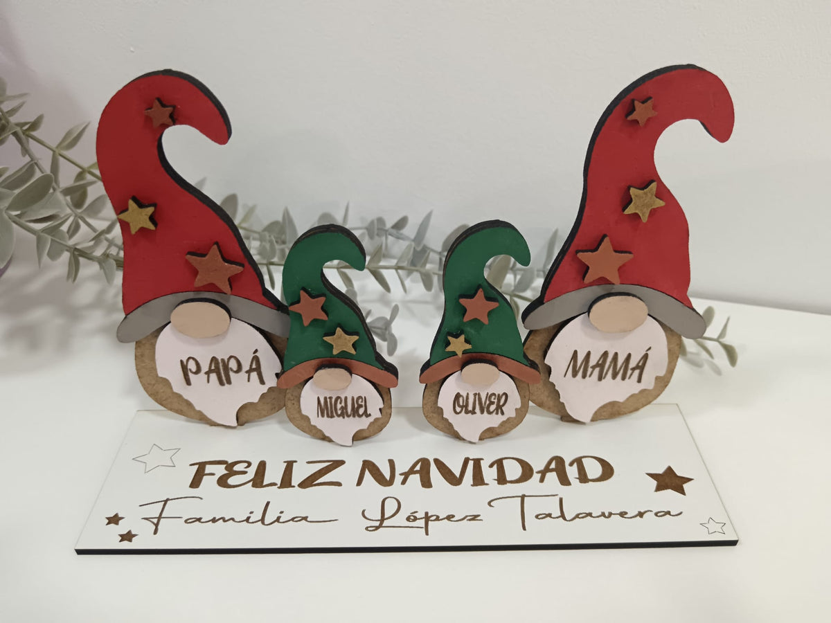 Familia Gnomos Navideños