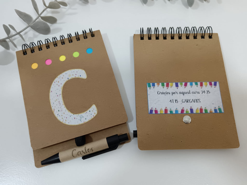 Mini libreta con bolígrafo personalizados