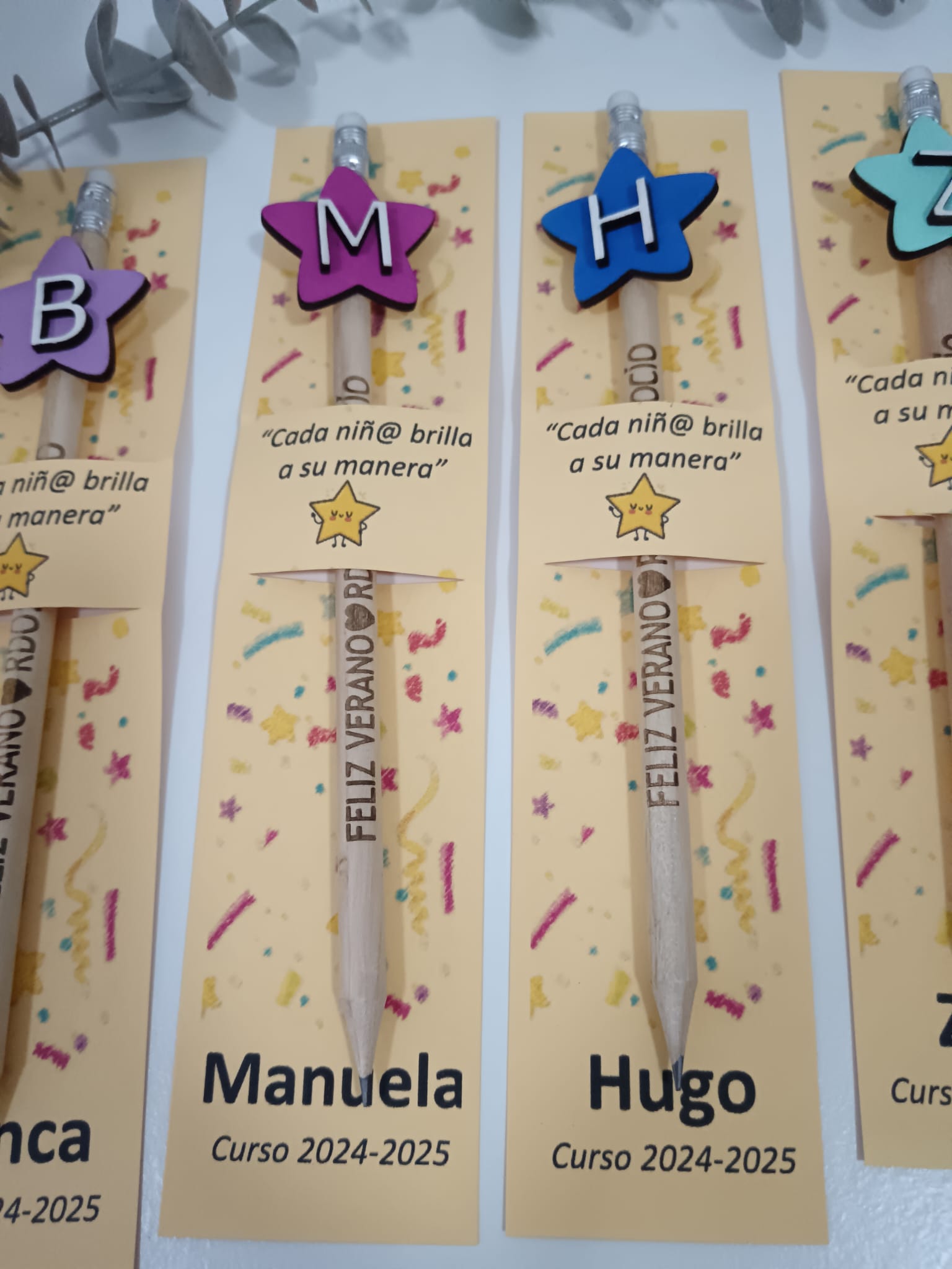 Lápices Estrella con inicial