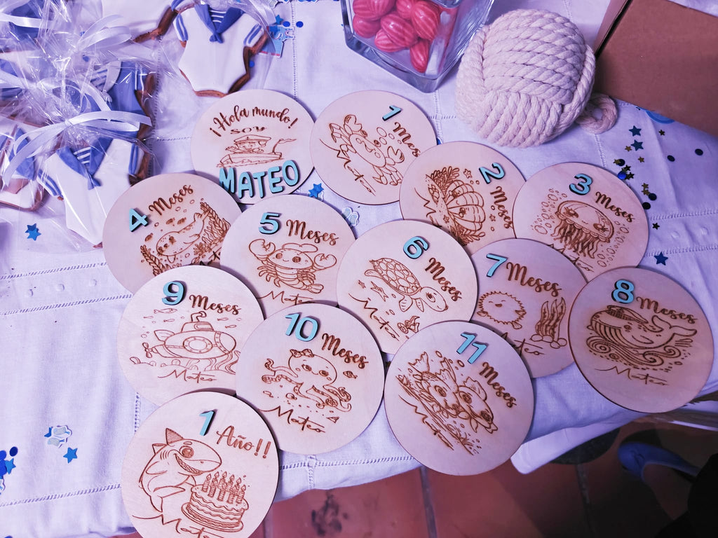 Placas cumplemeses bebé