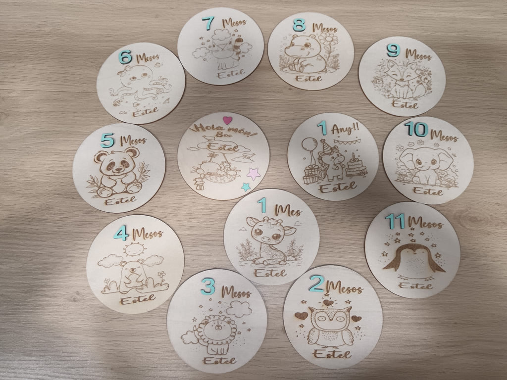 Placas cumplemeses bebé
