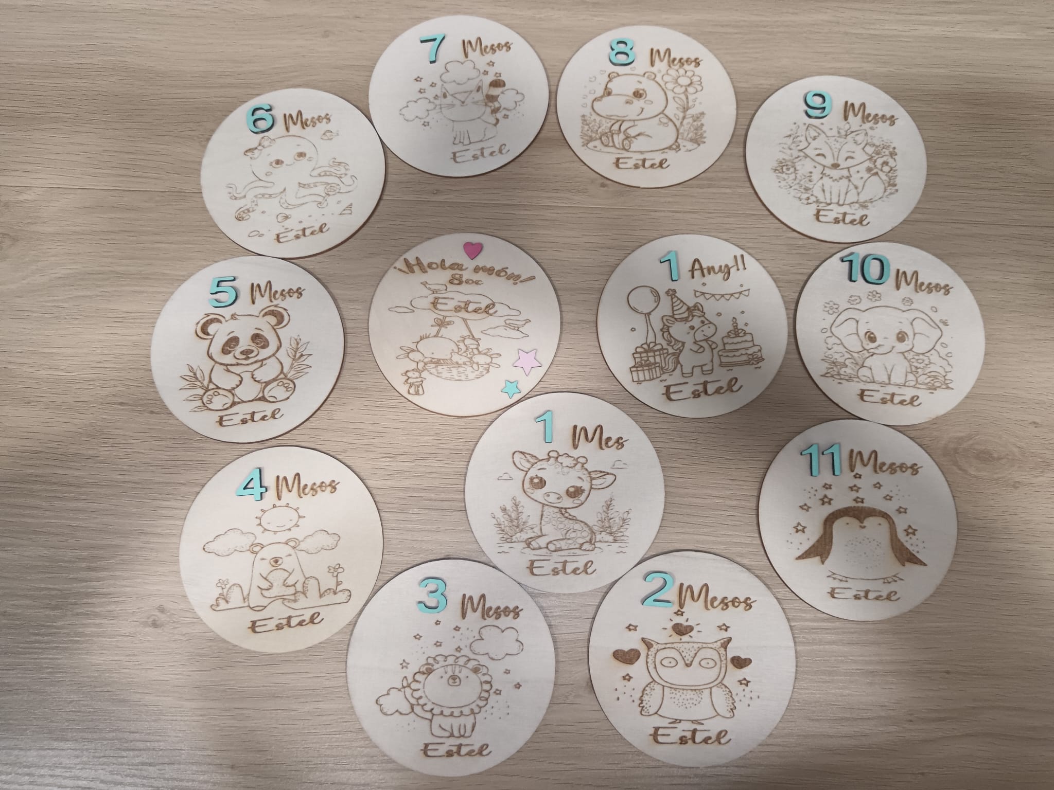 Placas cumplemeses bebé