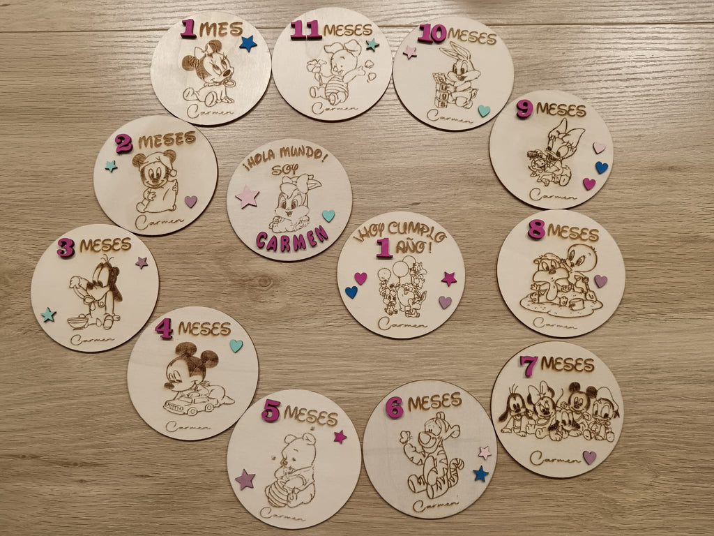 Placas cumplemeses bebé