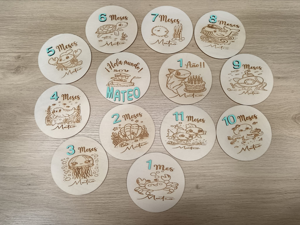 Placas cumplemeses bebé