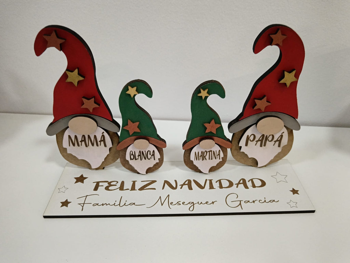 Familia Gnomos Navideños