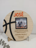 Placa balón de baloncesto