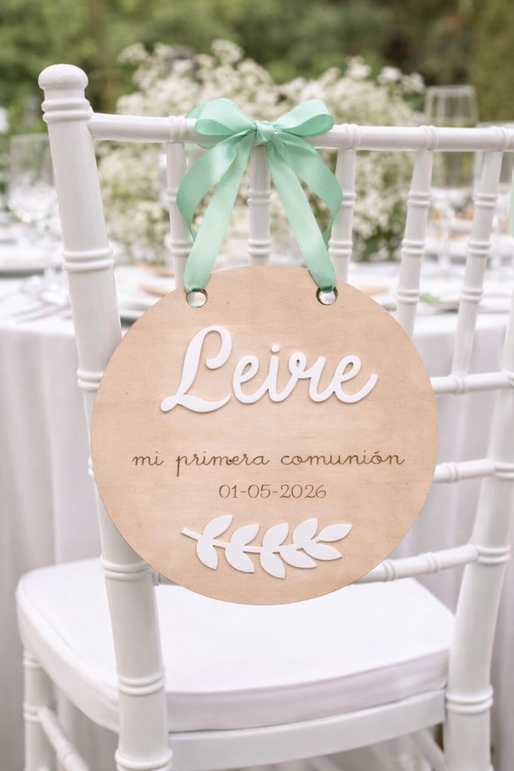 Placa silla primera comunión