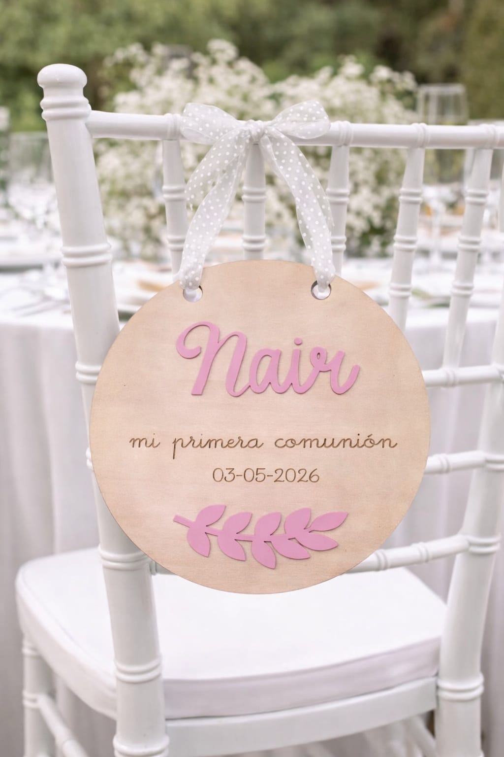 Placa silla primera comunión