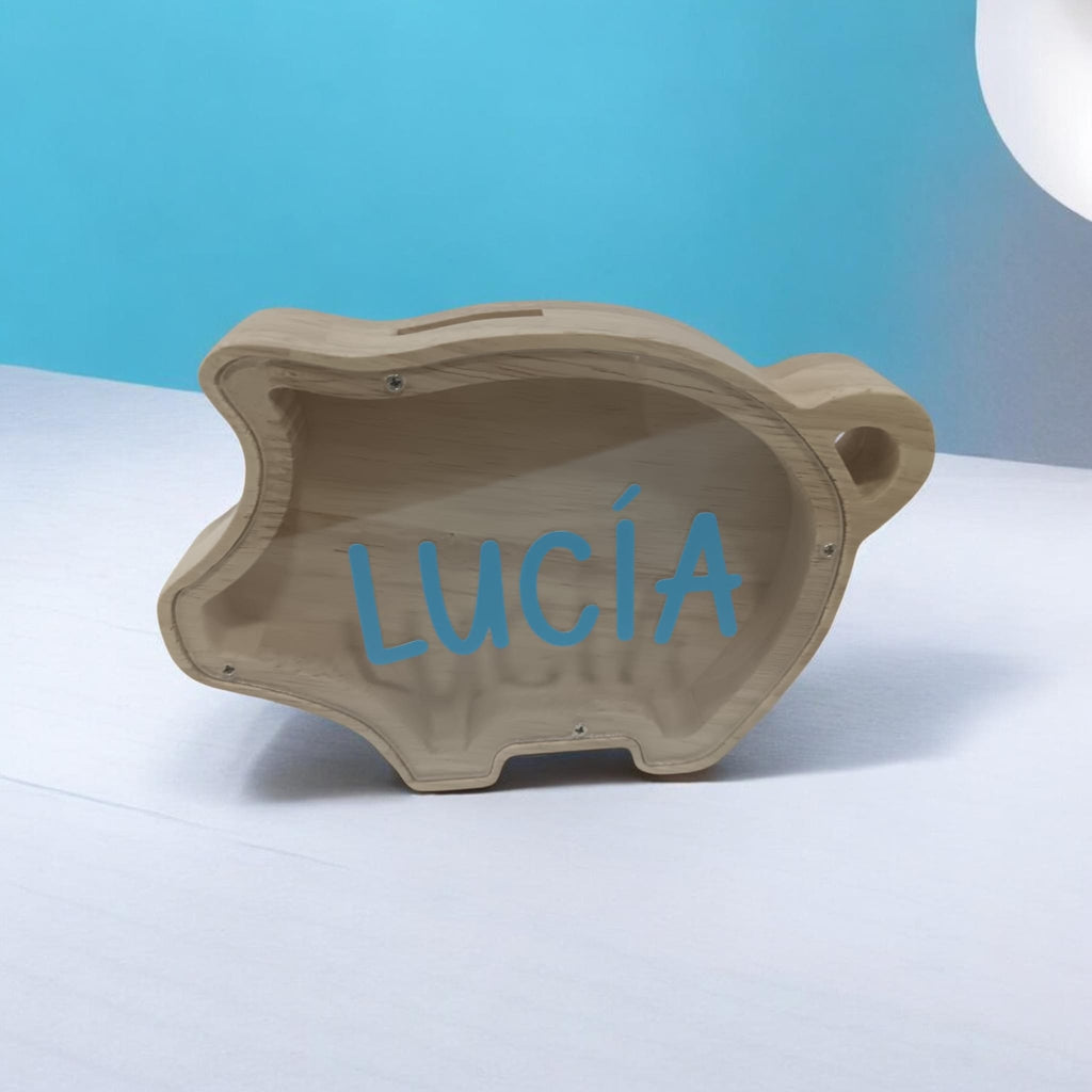 Hucha cerdito madera