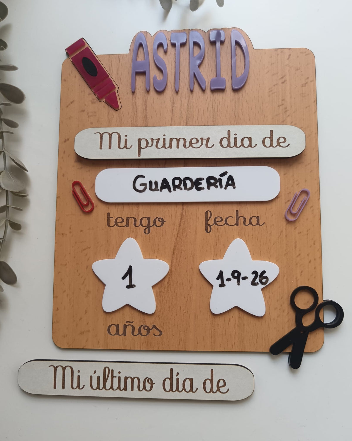 Placa Primer Día -Mod.Astrid-