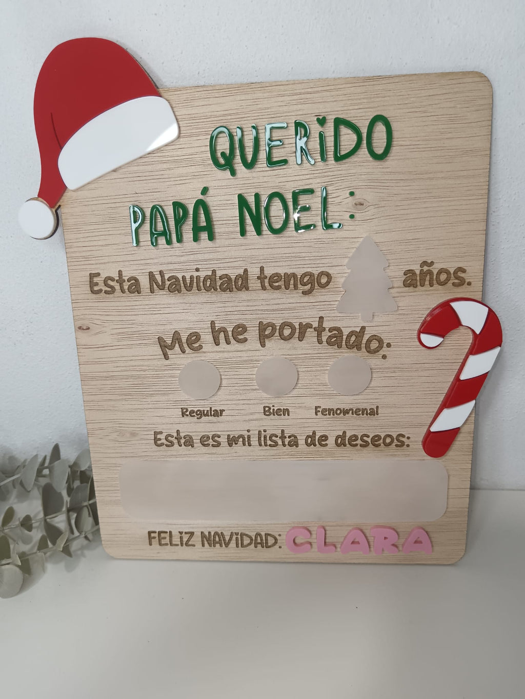 Placa para fotos Papá Noel