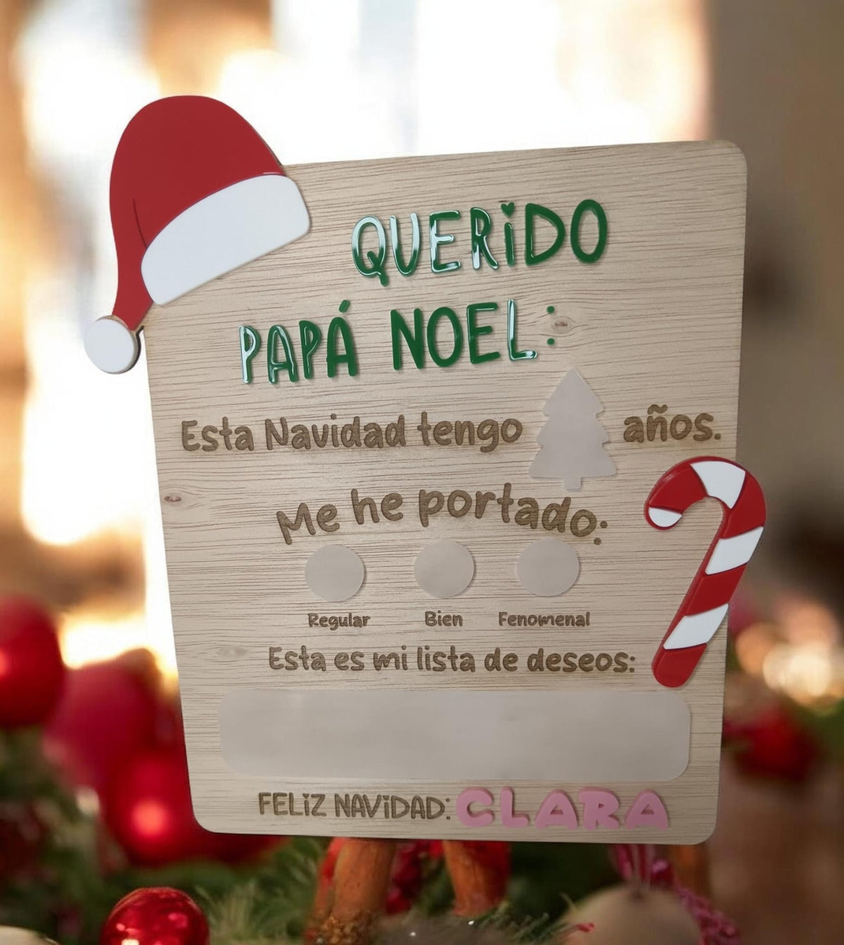 Placa para fotos Papá Noel
